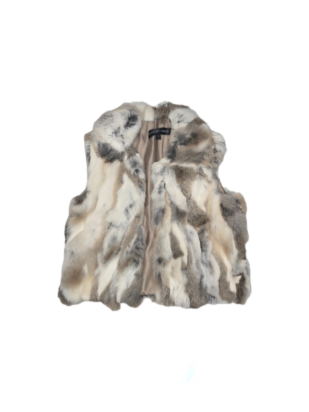 Vintage Adrienne Landau Rabbit Fur Vest in Natural Taupe